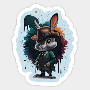 Dapper Rabbit Gentleman Sticker